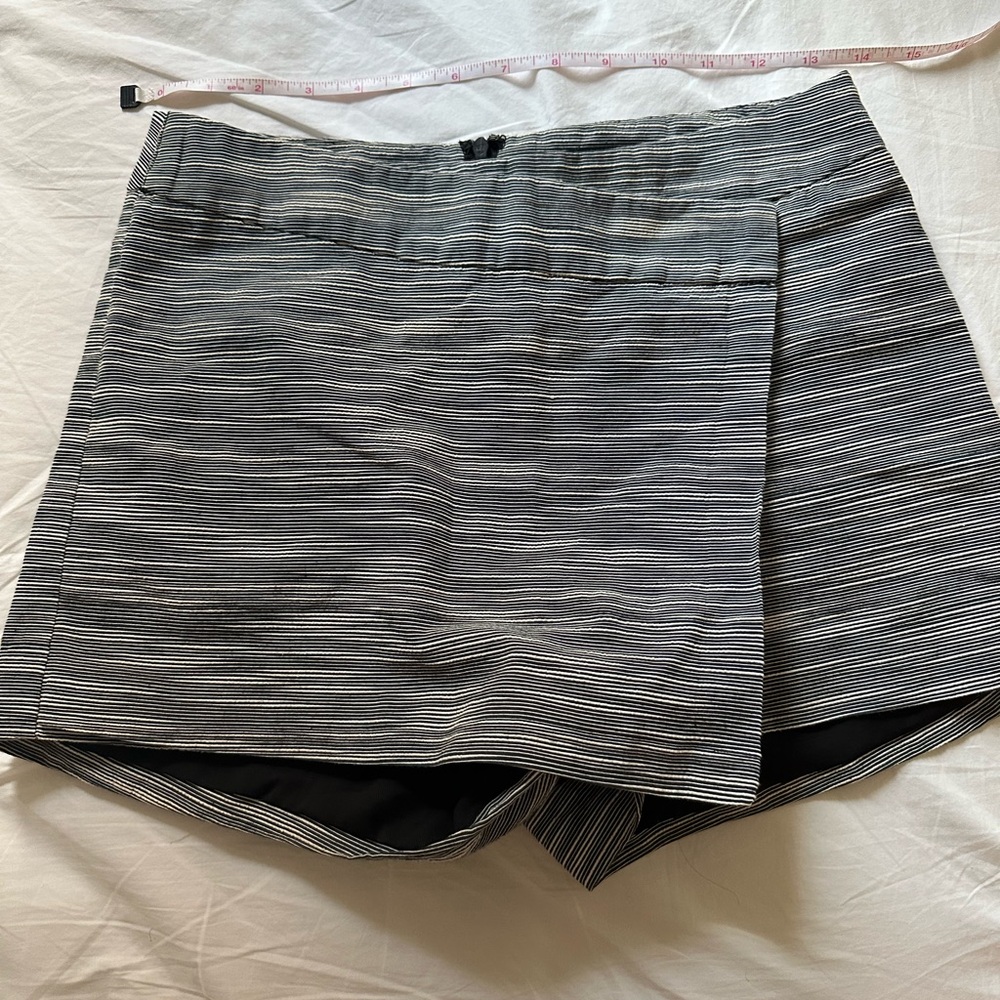 Black and white striped skort